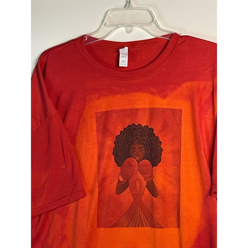 Jerzees Dri Power Black Girl Boxing Gloves Men's T Shirt Sz 2XL Graphic Tee S/S